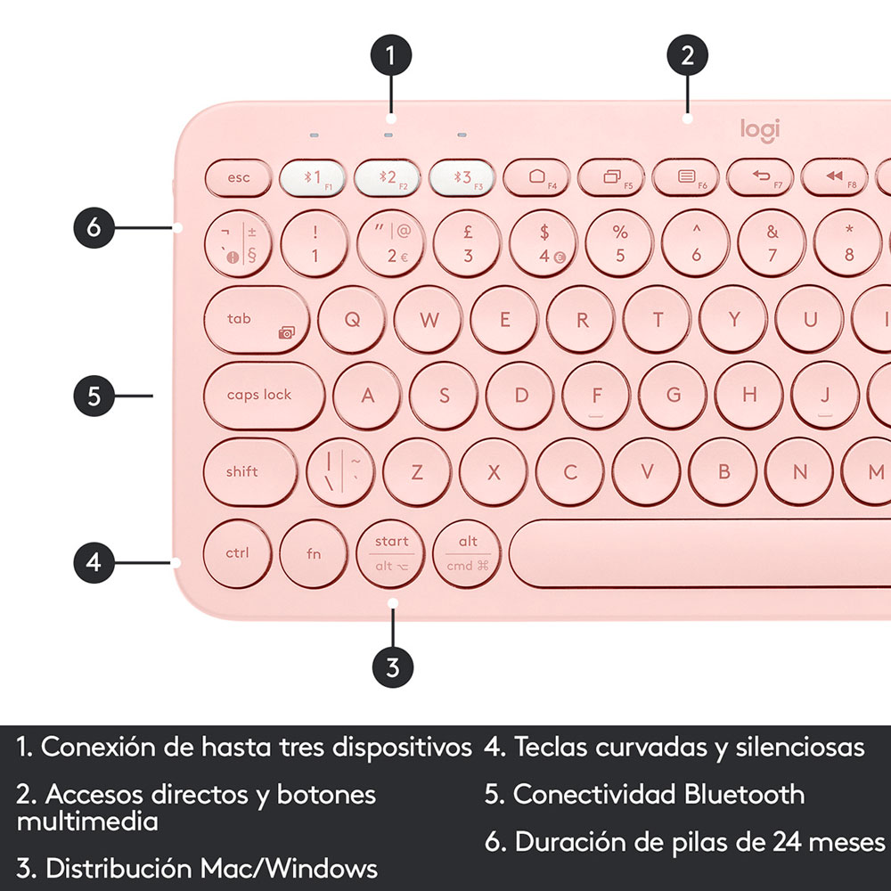 TECLADO LOGITECH K380 MULTI ROSA | Logitech | Tecnología | Mouses y ...