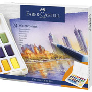 Foto de Acuarela en pastilla Faber-Castell Goldfaber con 24 pastillas 