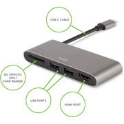 Foto de Adaptador Hub Moshi Usb-C Multimedia Gris 
