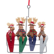 Foto de Adorno navideño Ksa familia renos con sky 13 cm