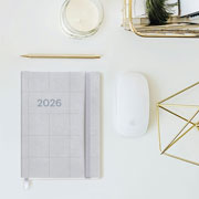Foto de Agenda 2026 Journal Cuadros Flex Silver 13X17Cm Vista Diaria 