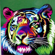 Foto de Arte por números 50x40cm tigre de colores 