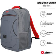 Foto de Backpack xtrem Gamma 17 Pulg Gris/Rojo 