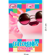 Foto de Block de Stickers Adheribles Granmark con 6 Planillas Axolotl 