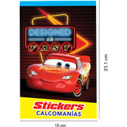 Foto de Block de Stickers Adheribles Granmark con 6 Planillas Cars 