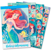 Foto de Block de Stickers Adheribles Granmark con 6 Planillas la Sirenita 