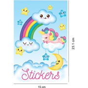 Foto de Block de Stickers Adheribles Granmark con 6 Planillas Nubes/Arcoiris 