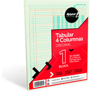 Foto de Block Tabular 4 Columnas Tamaño Carta con 50 Hojas