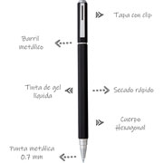 Foto de Bolígrafo Fino Negro Pentel EnerGel Exagonal BL667A-A-Est 