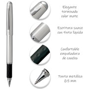 Foto de Bolígrafo Fino Plata Mate Pentel Excalibur RX15MZ-A 