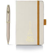 Foto de Boligrafo Fino Sheaffer Emily In Paris 100 Champ Dorado Con Libreta 