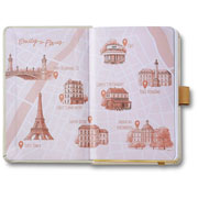 Foto de Boligrafo Fino Sheaffer Emily In Paris 100 Champ Dorado Con Libreta 