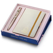 Foto de Boligrafo Fino Sheaffer Emily In Paris 100 Champ Dorado Con Libreta 