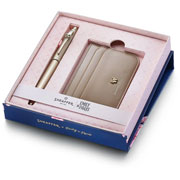 Foto de Boligrafo Fino Sheaffer Emily In Paris 100 Champ Dorado Con Tarjetero 