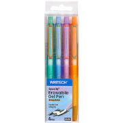 Foto de Bolígrafo Gel Writech Space Up Borrable 4 Piezas Negro 