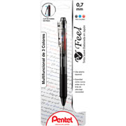 Foto de Bolígrafo Pentel V Feel 3 Colores Retráctil Punto Mediano  