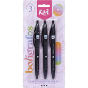 Foto de Boligrafos Kiut 0.7 mm 3 Piezas Negro 