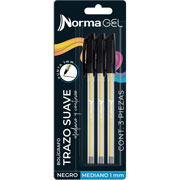 Foto de Boligrafos Norma 1.0 mm 3 Piezas Negro 
