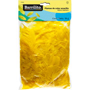 Foto de Bolsa De Plumas Barrilito De Color Amarillo 18 Gramos 