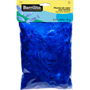 Foto de Bolsa De Plumas Barrilito De Color Azul Marino 18 Gramos 