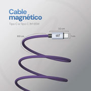 Foto de Cable STF Tipo C a Tipo C 1 m 65 W ST-A52387 Morado 