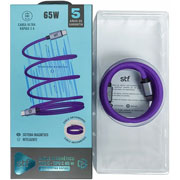 Foto de Cable STF Tipo C a Tipo C 1 m 65 W ST-A52387 Morado 