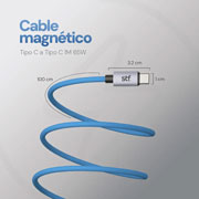 Foto de Cable STF Tipo C a Tipo C 1 m 65 W ST-A52394 Azul 