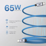 Foto de Cable STF Tipo C a Tipo C 1 m 65 W ST-A52394 Azul 