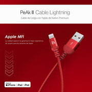 Foto de Cable Usb-A lightning Adam Elements 120B 1.2m rojo 