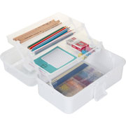 Foto de Caja Con 3 Charolas Y Asa Tengone 26X17X13 Blanco 