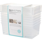 Foto de Caja Con Tapa Tengone 6L 33.6X19X27Cm Con 6 Traslucido 