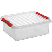 Foto de CAJA MULTIUSOS SNW QLINE 50X40X18CM 25L TRANSPARENTE/ROJO 