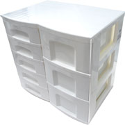 Foto de Cajonera Really 5x7L/3x12L 8 Cajones con Ruedas Transparente 