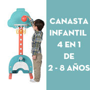 Foto de CANASTA INFANTIL 4 EN 1 PARA NIÑOS DE 2-8 AÑOS BASQUEBOL, FUTBOL, HOCKEY Y TIRO AL BLANCO MIMA2 