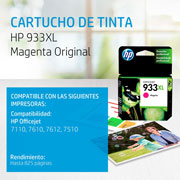 Foto de CARTUCHO DE TINTA HP 933XL MAGENTA ORIGINAL (CN055AL) 