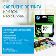 Foto de CARTUCHO DE TINTA HP 950XL NEGRO ORIGINAL (CN045AL) 