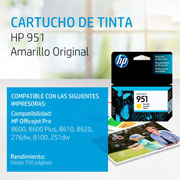 Foto de CARTUCHO DE TINTA HP 951 AMARILLO ORIGINAL (CN052AL) 