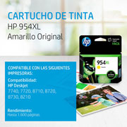 Foto de CARTUCHO DE TINTA HP 954XL AMARILLO ORIGINAL (L0S68AL) 