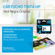 Foto de CARTUCHO DE TINTA HP 964 NEGRO ORIGINAL (3JA53AL) 