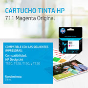 Foto de Cartucho para plotter HP CZ131A 711 magenta 