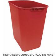Foto de CESTO DE BASURA JUMBO RECTANGULAR, SIN ASAS.CAPACIDAD 26 L / 6.87 GAL. 