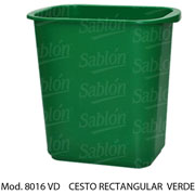Foto de CESTO DE BASURA RECTANGULAR, SIN ASAS.CAPACIDAD 13 L / 3.43 GAL. 