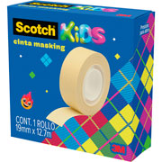 Foto de Cinta Masking Tape Scotch Kids Papel Crepe 19 mm x 12.7 m 