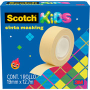 Foto de Cinta Masking Tape Scotch Kids Papel Crepe 19 mm x 12.7 m 
