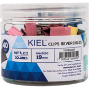 Foto de Clips Kiel Reversible 19mm varios colores con 40 piezas 