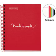 Foto de Cuaderno Forma Francesa Miquelrius Emotions 5 MM 120 Hojas Rojo 