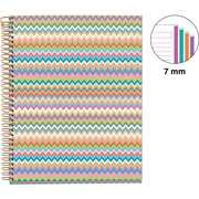 Foto de Cuaderno forma francesa MQR Zigzag pasta dura raya 120 hojas 