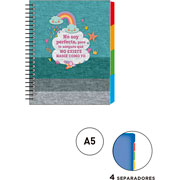 Foto de Cuaderno forma francesa Senfort Be Posit espiral cuadro chico 120 hojas 