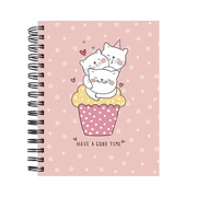 Foto de Cuaderno Forma Francesa Senfort Cats Doble O Puntos 80 Hojas 