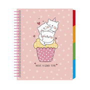 Foto de Cuaderno Forma Francesa Senfort Cats Espiral Cuadrícula 5 mm 100 Hojas 